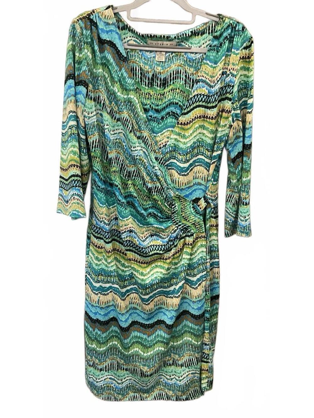 AA STUDIO Womens 3/4 Sleeve Low Neck Line Dress Size 10
